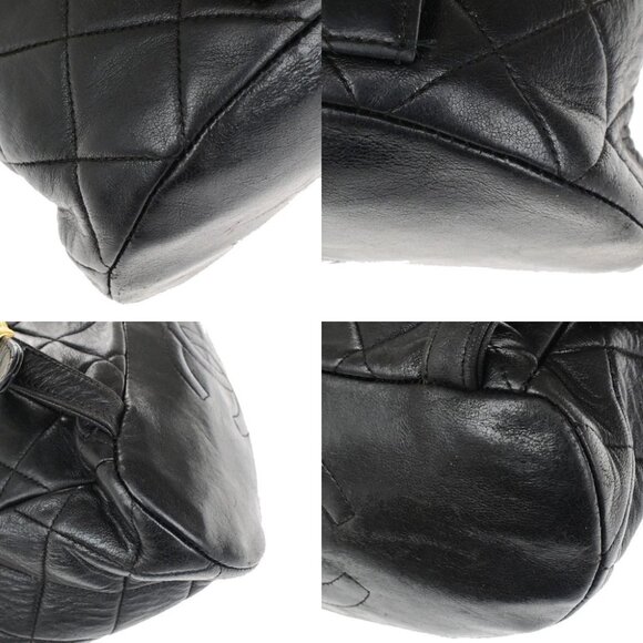 CHANEL CC Logo Matelasse Chain Backpack Bag Leather Black GHW France 317RK756 main image 9